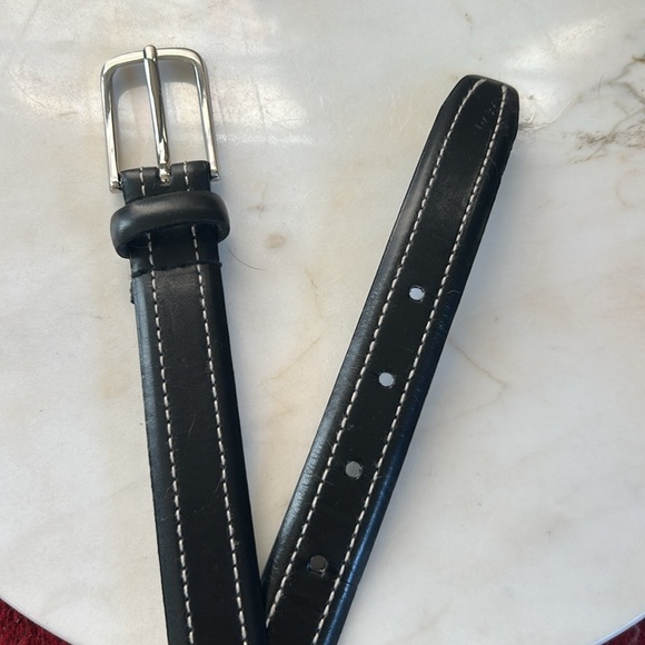 Men's Black Leather Belt NWOT - Picture 7 of 8